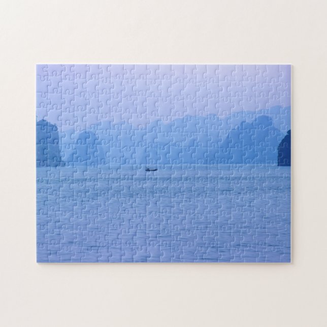 Small fishing boat in Ha Long Bay - Vietnam, Asia Jigsaw Puzzle (Horizontal)