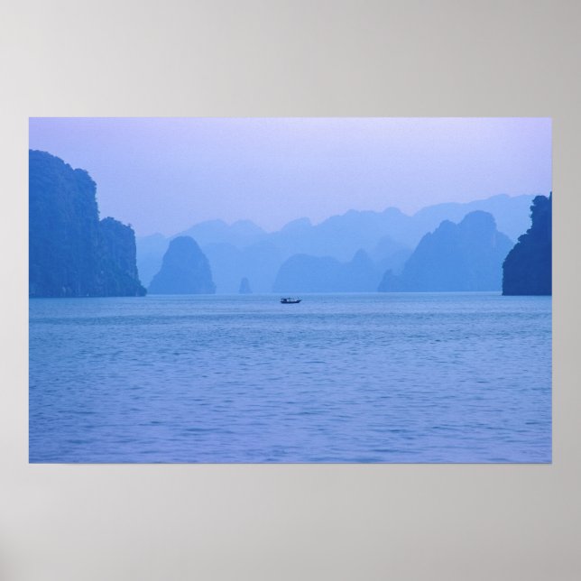 Small fishing boat in Ha Long Bay - Vietnam, Asia Poster (Front)