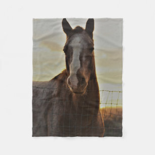Small Fleece Horse Throw Blanket
