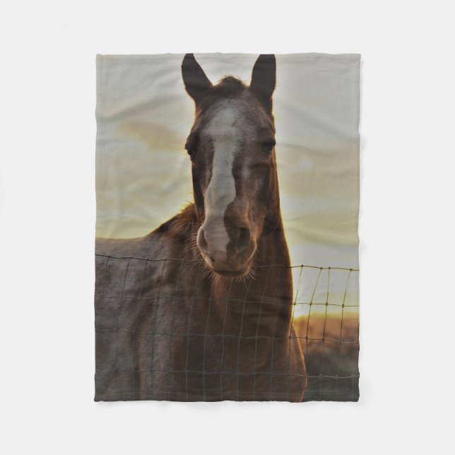 Small Fleece Horse Throw Blanket (Front)