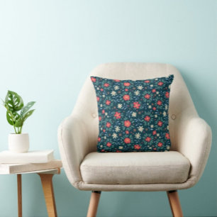 Small flower print Modern throw pillow