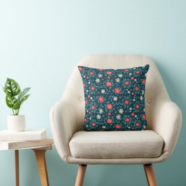 Small flower print Modern throw pillow  (Creator Uploaded)