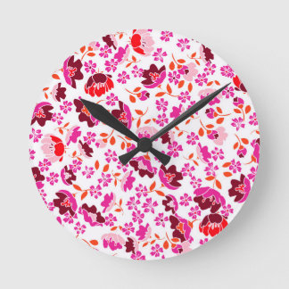 Small flowers round clock