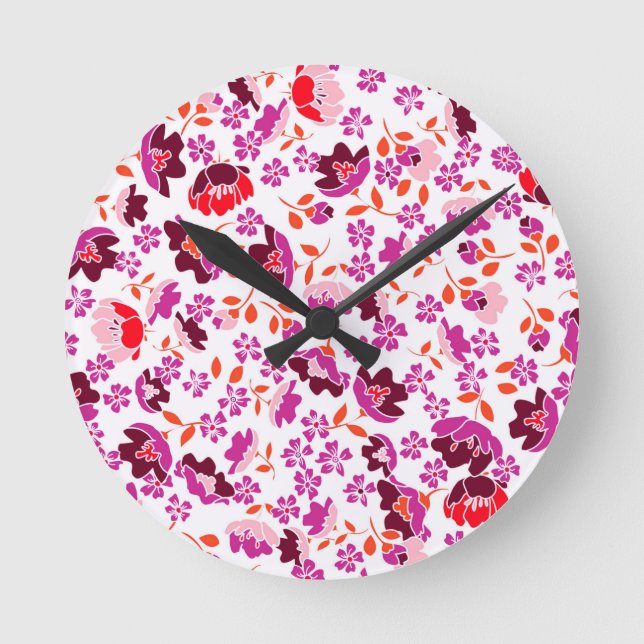 Small flowers round clock (Front)