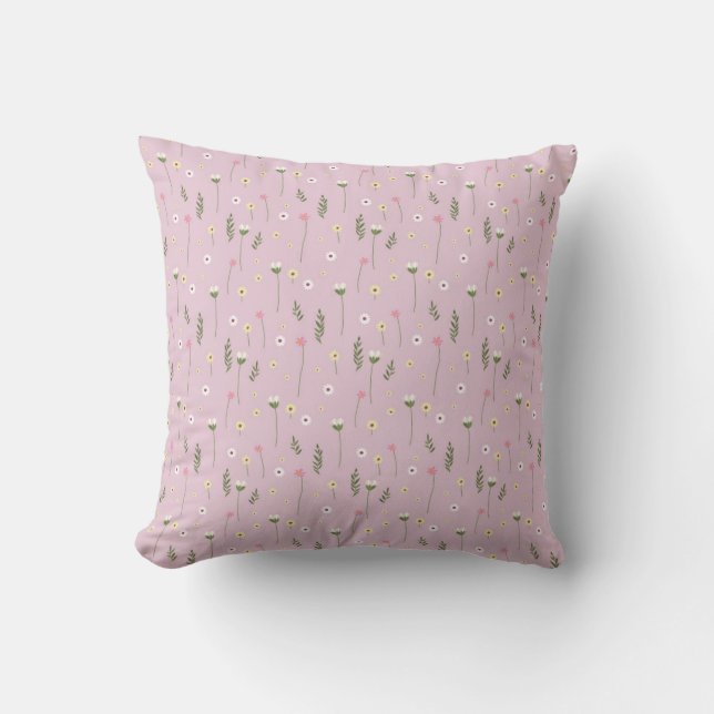 small flowers throw pillow (Front)