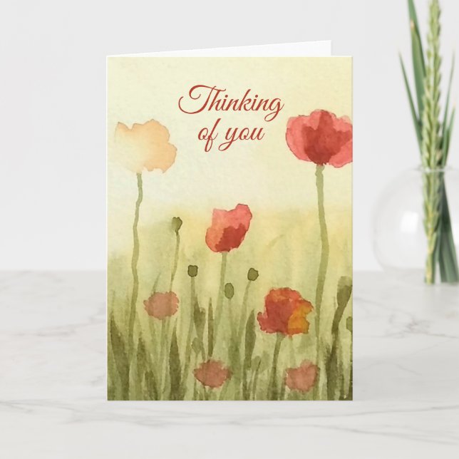 Small, Folded Greeting Card, thinking of you Card (Front)