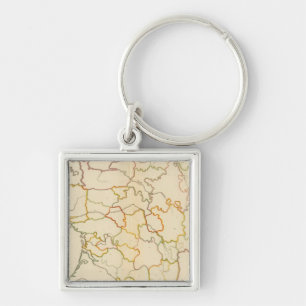 Small French Rivers Outline Keychain