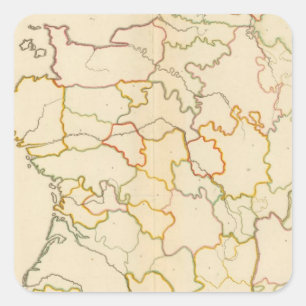 Small French Rivers Outline Square Sticker