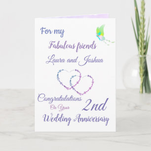 Small Friends 2nd Anniversary design greeting Card