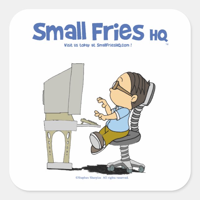 Small Fries HQ Edgar Sticker Sq (Front)