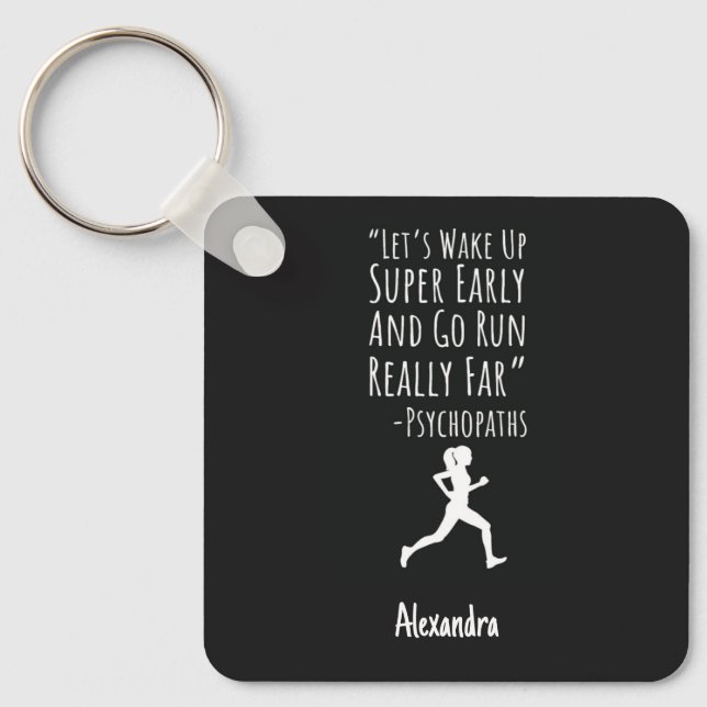 Small Gifts For Runners Funny Running Custom Keychain (Front)