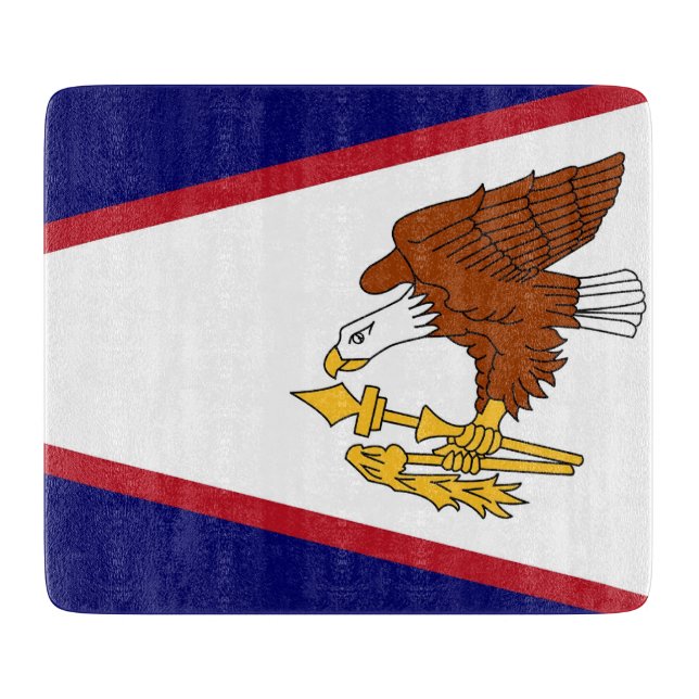Small glass cutting board flag of American Samoa (Front)