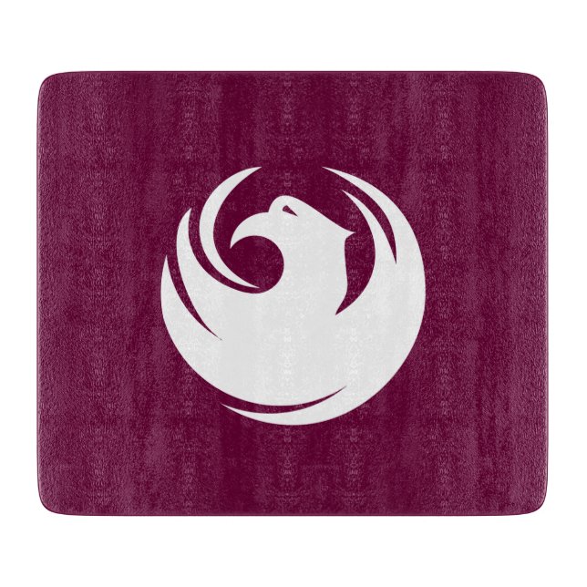 Small glass cutting board with flag of Phoenix, US (Front)