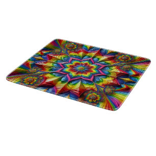 Small glass cutting board with LGBTQ Colours