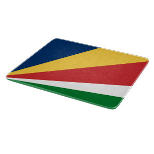 Small glass cutting board with Seychelles Colours