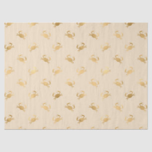 Small Gold Crabs on Cream Decoupage Tissue Paper