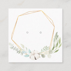 Small "Golden" with Greenery Earring Display Card