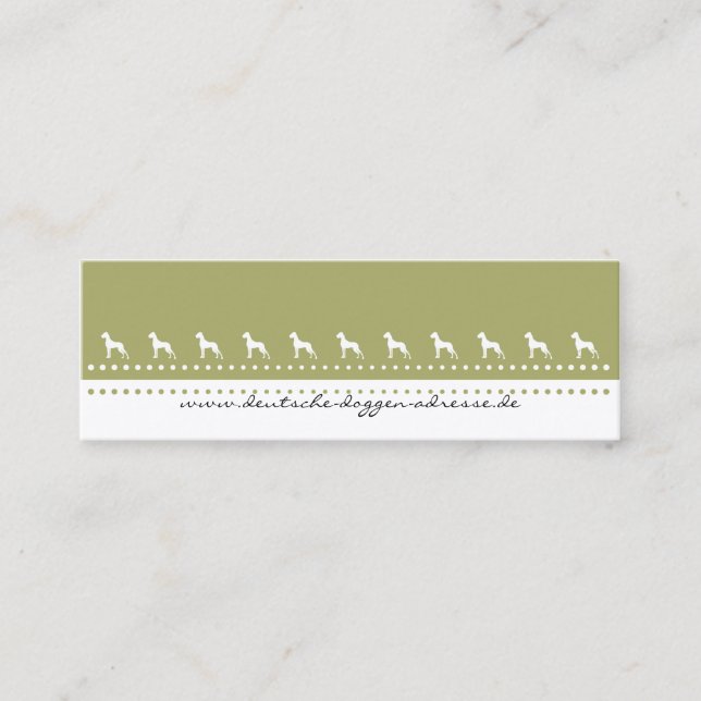 Small Great Dane Silhouettes  Mini Business Card (Front)