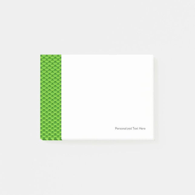 Small Green Fish Scale Pattern Post-it Notes (Front)