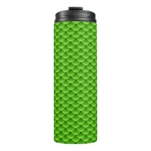 Small Green Fish Scale Pattern Thermal Tumbler