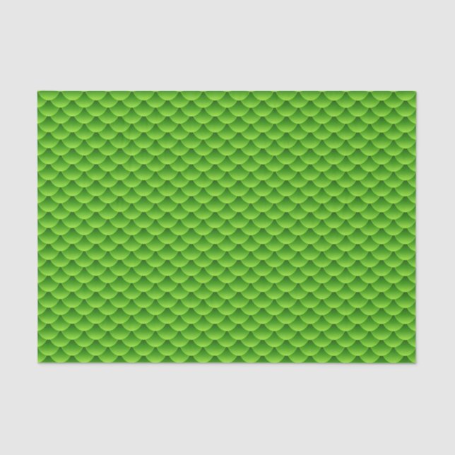 Small Green Fish Scale Pattern Tissue Paper (Front)