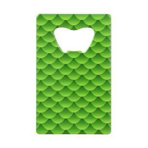 Small Green Fish Scale Pattern Wallet Bottle Opener
