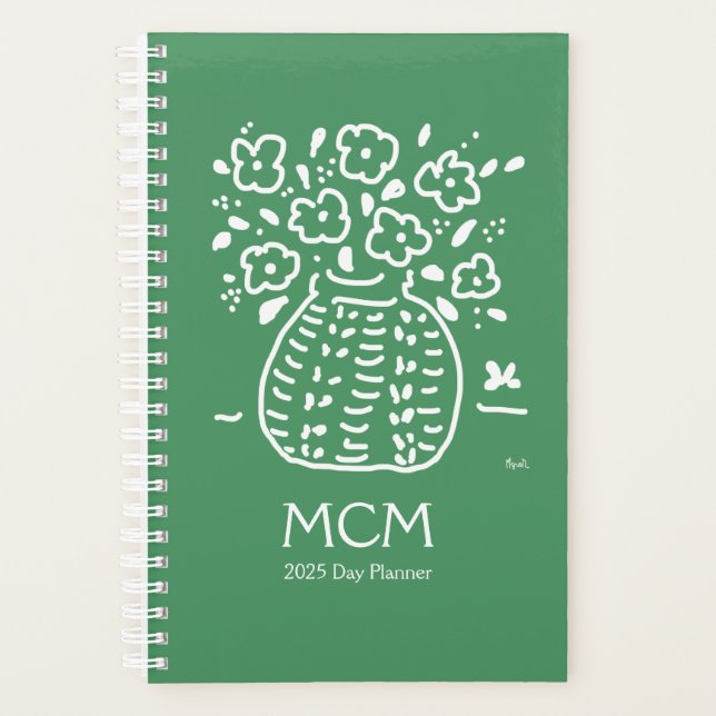 Small Green Posy Day Planner (Front)