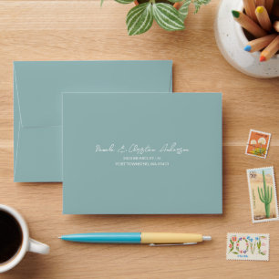 Small Green, Pre-addressed RSVP Envelope