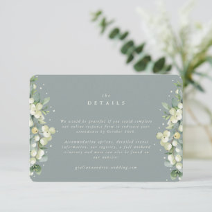 Small Green Snowberry+Eucalyptus Details/RSVP Enclosure Card