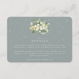 Small Green Snowberry+Eucalyptus Online Response Enclosure Card