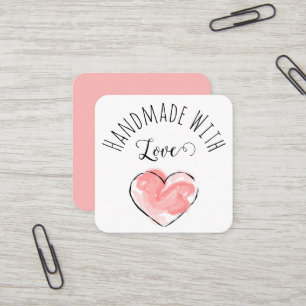 Small Handmade with Love Watercolor Heart Insert