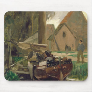 Small Harbour with a Boat Mouse Pad
