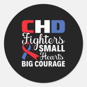 Small Heart Big Courage - Chd Awareness Classic Round Sticker