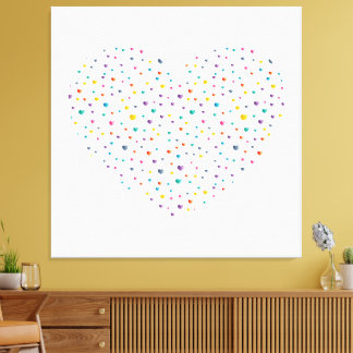 Small Hearts Big Heart - Watercolor Canvas Print