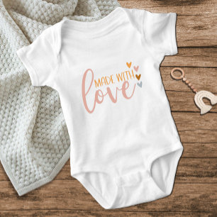 Small Hearts Made With Love Cute Baby Bodysuit