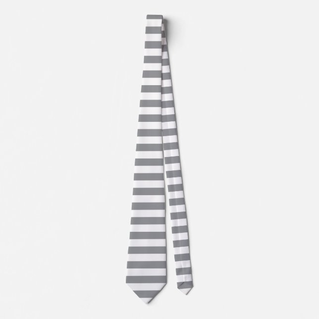Small Horizontal Grey Stripes Tie (Front)
