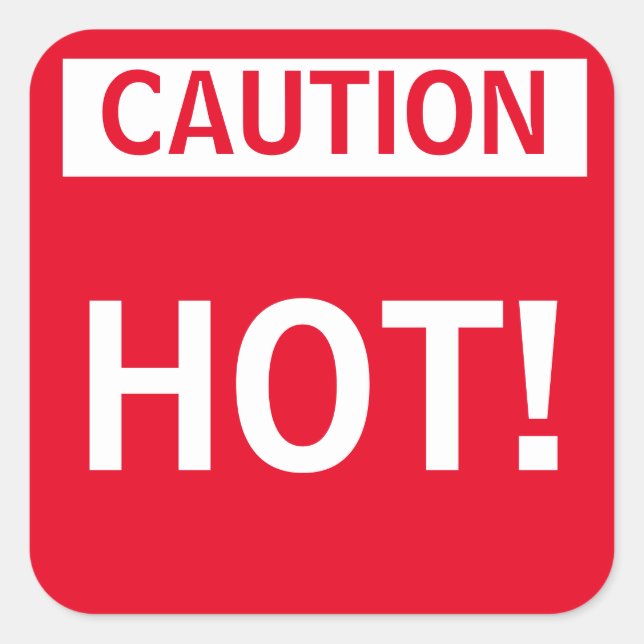 Small Hot Caution Warning Sticker (Front)
