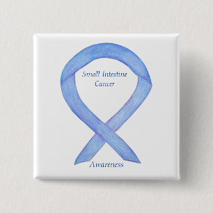 Small Intestine Cancer Awareness Ribbon Custom Pin