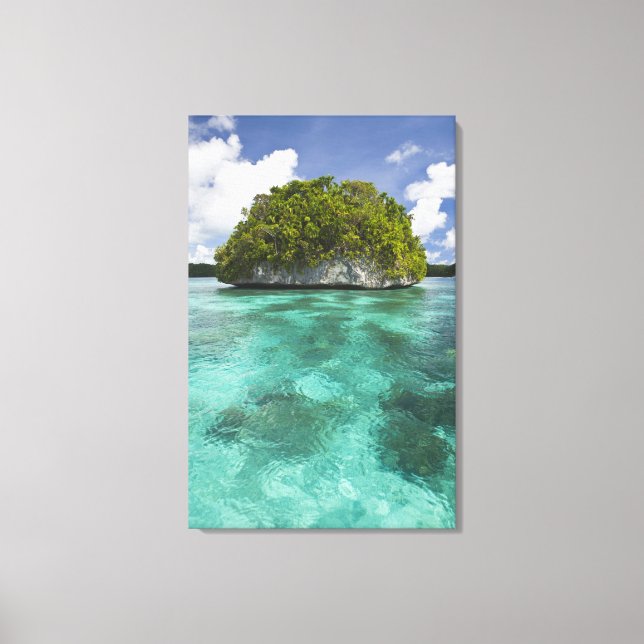 Small island in Palau, Micronesia Note the wave er Canvas Print (Front)