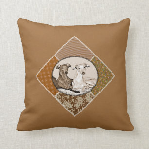 Small Italian greyhounds Throw Pillow