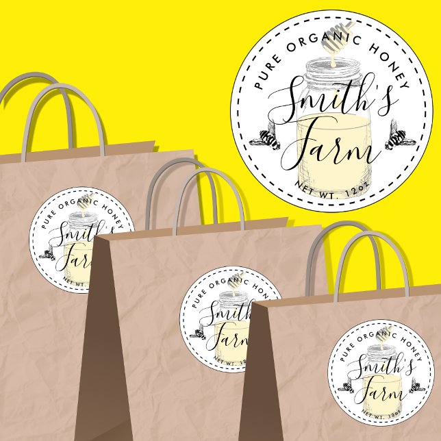 Small Jar Honey Label Gift beekeeper business (Creator Uploaded)