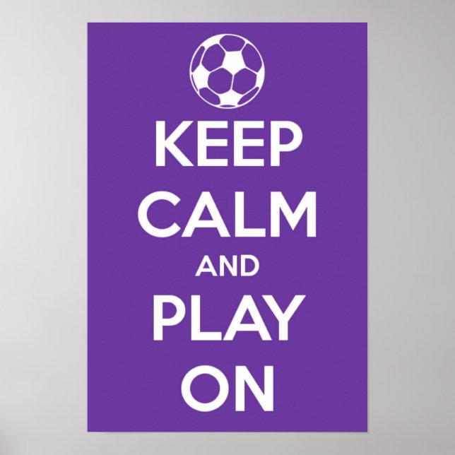 Small Keep Calm and Play On Purple Poster (Front)