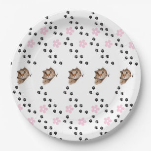Small kitten cardboard plate
