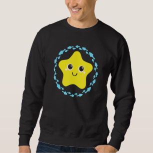Small laughing lovely starfish in fish circle 1 sweatshirt