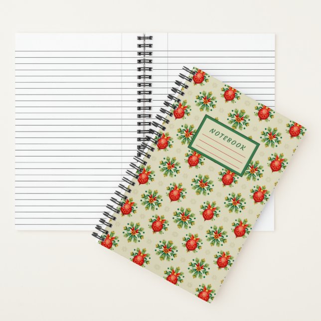 Small Light Christmas Notebook - Vintage Ornaments (Inside)