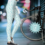 Small Linked Teal Hearts Pattern Over White Leggings<br><div class="desc">This fun design features a pattern of small linked two different colour green hearts over a white background.</div>