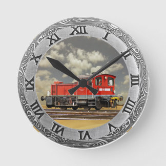 SMALL LOCOMOTIVE ROUND CLOCK