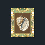 Small Mermaid's Shells Canvas Print<br><div class="desc">Charikilia Zarris is a talented artist know for her ocean artwork. Her images are peaceful and calm relaxing you with every picture. Get this nautical piece of artwork with a Conch Shell being the centre of it all,  bordered with decorative and a beautiful floral pattern.</div>