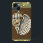 Small Mermaid's Shells iPhone 13 Case<br><div class="desc">Charikilia Zarris is a talented artist know for her ocean artwork. Her images are peaceful and calm relaxing you with every picture. Get this nautical piece of artwork with a Conch Shell being the centre of it all, bordered with decorative and a beautiful floral pattern.</div>
