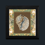 Small Mermaid's Shells Gift Box<br><div class="desc">Charikilia Zarris is a talented artist know for her ocean artwork. Her images are peaceful and calm relaxing you with every picture. Get this nautical piece of artwork with a Conch Shell being the centre of it all,  bordered with decorative and a beautiful floral pattern.</div>